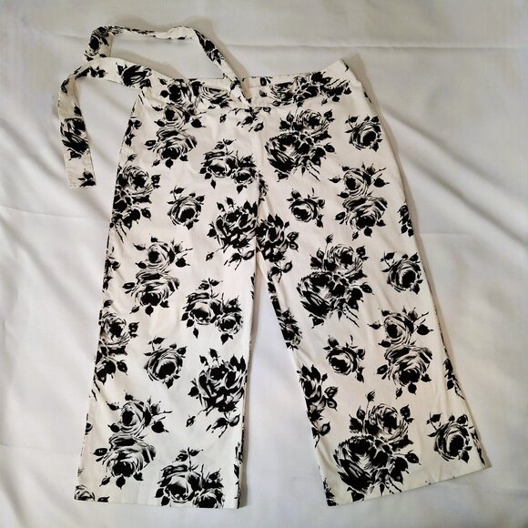 Jessica Culottes Cropped Pants Capris Plus Sz 18 Floral With Sash Zipper - Picture 4 of 16